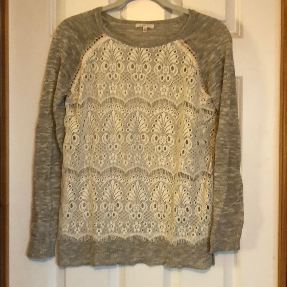 Mystree lace front sweater